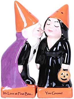 Pacific Giftware Hugging Halloween Gnomes Magnetic Ceramic Salt and Pepper Shakers Set