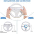 Steering Wheel for Wii Controller, 2 pcs White Racing Wheel Compatible with Mario Kart, GEEKLIN Game Controller wheel for Nintendo Wii Remote Game-White