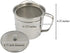 Evelots Grease Can for Kitchen with Strainer/Oil Strainer/5-Cup Stainless Bacon Grease Container with Easy-Grip Handle