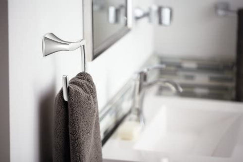 Moen YB5186CH Voss Collection Bathroom Hand Towel Ring, Chrome