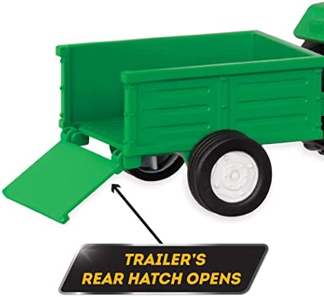 Driven by Battat – Micro Tractor – Toy Tractor with Light, Sound, & Detachable Trailer Farm Toy for Kids 3+ (2Pc)