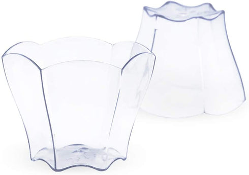 Kingrol 100 Count Mini Dessert Cups with Spoons, 2.3 oz. Disposable Clear Bowls for Mousse, Puddings, Appetizers, Sauces