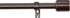 Amazon Basics 1-Inch Wall Curtain Rod with Cap Finials - 36 to 72 Inch, Dark Bronze (Espresso)