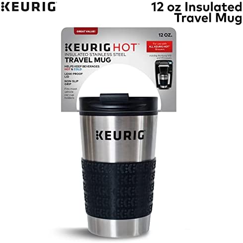 Keurig Travel Mug Fits K-Cup Pod Coffee Maker, 1 Count (Pack of 1), Stainless Steel