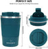 MOMSIV 12oz Travel Mug, Insulated Coffee Cup with Leakproof Lid, Travel Coffee Mug Vacuum Stainless Steel Double Walled Reusable Coffee Cup for Hot and Cold Water Coffee(Blue - 380ml)
