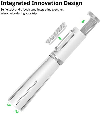 ATUMTEK Bluetooth Selfie Stick Tripod, Extendable 3 in 1 Aluminum Selfie Stick with Wireless Remote and Tripod Stand 270 Rotation for iPhone 13/12/11 Pro/XS Max/XS/XR/X, Samsung and Smartphone White