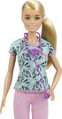Barbie Nurse Blonde Doll (12-in) with Scrubs Featuring a Medical Tool Print Top & Pink Pants, White Shoes & StethoscopeAccessory, Great Gift for Ages 3 Years Old & Up