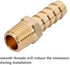 QLOUNI 12Pcs Brass Pipe Fitting, 3/8" Barb x 1/4" NPT Male Pipe, Hose Barb Adapter, Brass Pipe Fittings Male Threaded End