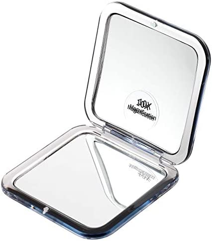 Miss Sweet Compact Mirror for Purse Pocket Mirror True Image&10X Magnification (Black)
