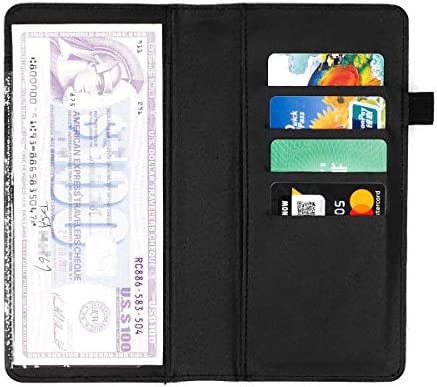 Menesia Checkbook Cover for Men & Women RFID Glitter Leather Check Book Holder Wallet