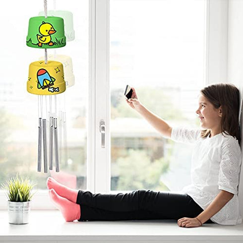 3-Pack DIY Wind Chime Kits- Arts and Crafts for Boys Girls Kids Ages 8-12 4-8 6-8 5-7 3-5, Construct & Paint Birthday Holiday for Kids