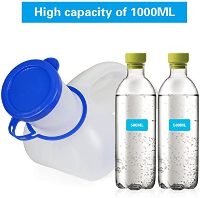 AWOKEN Unisex Urinal, Portable Toilet Urinal for Men and Women, Pee Bottle with a Lid and Funnel for Elderly Kids and Patients for Camping Outdoor Travel