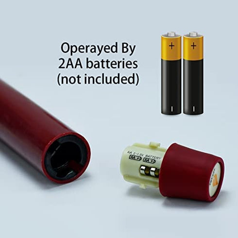 AGLARY Flameless Flickering Wick Taper Candle, LED Battery Operated Candles with Timer and Remote, 8" Set of 2 Burgundy