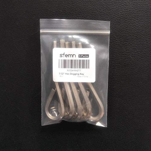 Sfemn 7/32” Hex Key Dogging Key Allen Key with Full Loop, Allen Wrench Door Key for Push Bar Panic Exit Devices, Crash Bar, Gym door, solid Metal – 5 Packs