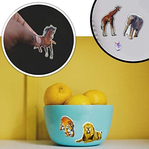 Creammuffin Stickers Party Supplies Kits for Toddlers, Children 3D Puffy Animal Stickers Tiger Sticker- Over 180 Stickers (Real Animal)