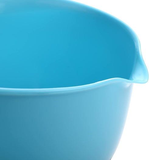 Spring Chef - Mixing Bowls with Soft Grip Handles, Prep Bowls for Baking and Cooking, Mixing Bowl with Pour Spout and Non-skid Bottom, Set of 3, Blue, Mint and White