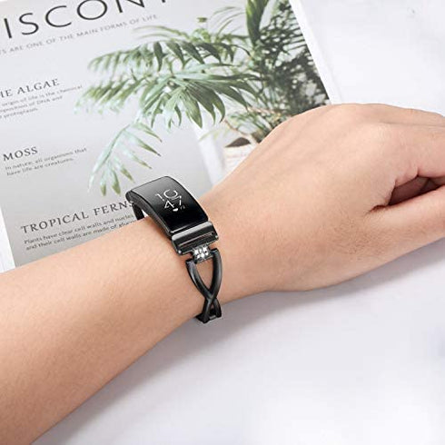 TRUMiRR Watch Band for Inspire 2 / Inspire HR / Inspire, Stainless Steel & Rhinestone Diamond Watchband Jewelry Strap Women Wristband for Fitbit Inspire 2 / Inspire HR / Inspire Fitness Tracker