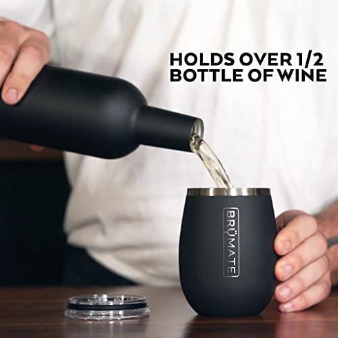 BrüMate Uncork'd XL MÜV - 100% Leak-Proof 14oz Insulated Wine Tumbler with Lid - Vacuum Insulated Stainless Steel Wine Glass - Perfect For Travel & Outdoors (Aqua)