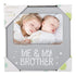 Tiny Ideas Me & My Brother Picture Frame, Nursery Décor, Gender-Neutral Baby Frame, Perfect Siblings Gift, Baby Keepsake Picture Frame, Gray
