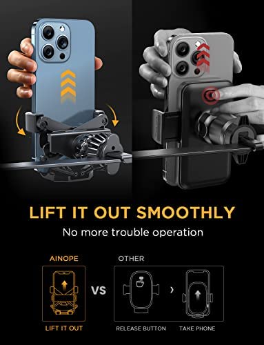 AINOPE Car Phone Holder Mount 2022 Upgrade Gravity Car Phone Mount with Newest Air Vent Clip Auto Lock Hands Free Cell Phone Holder Mount for Car Compatible for iPhone 14 Pro Max 13 12 & All Phones