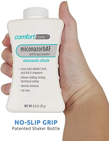 Comfort Zone Miconazorb Antifungal Powder, Talc-Free, Miconazole Nitrate 2%, For Treatment Of Athlete's Foot, Jock Itch And Ringworm, 2.5oz (71g) (3 Pack)
