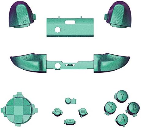 eXtremeRate Chameleon Green Puple Replacement Buttons for Xbox Series S & Xbox Series X Controller, LB RB LT RT Bumpers Triggers D-pad ABXY Start Back Sync Share Keys for Xbox Series X/S Controller