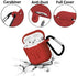 Airpods Case, Airpods Accessories Kits, 2 Packs Protective Silicone Cover Skin Apple Airpods Anti-Lost Airbag Belt,Airpods Ear Hook for Apple AirPods 2nd 1st Generation (Black+Red)