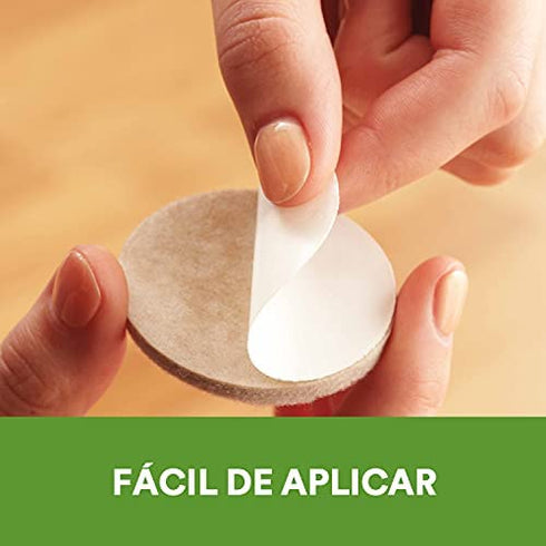 Scotch SP808-NA Felt Furniture Pads, Round 3", Beige, 4 Count