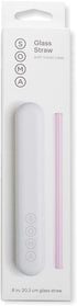 SOMA Glass Straw with Silicone Lined Travel Case and Cleaning Tool, 8-inch, Blush (501-16-01)