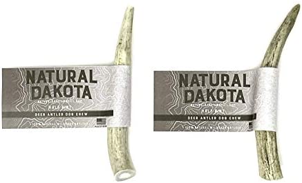 Natural Dakota Premium Deer Antler Dog Chew Toys (Small) Half-Pint