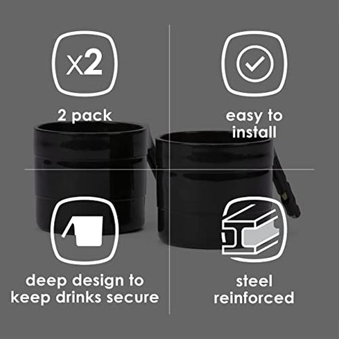 Diono Car Seat Cup Holders For Radian, Everett And Rainier Car Seats, Pack Of 2 Cup Holders, Black