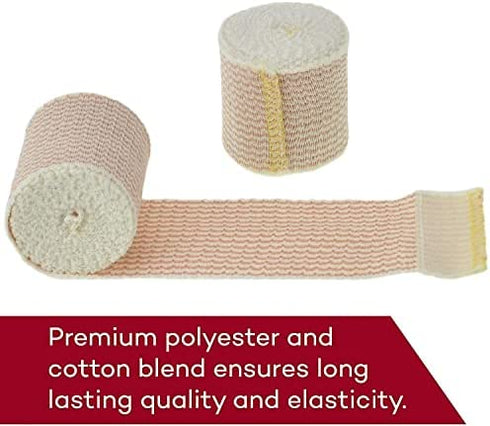Dealmed 2" Elastic Bandage Wrap with Self-Closure – 10 Elastic Bandages, 5 Yards Stretched Compression Bandage Wrap, Wound Care Product for First Aid Kit and Medical Facilities