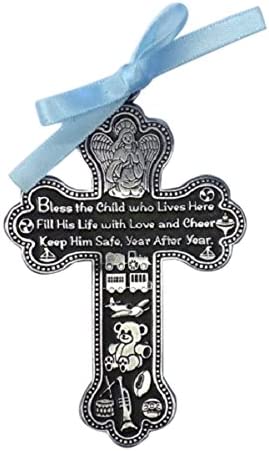 Cathedral Art CM6 Baby Boy Cross Crib Medal, 3-Inch High