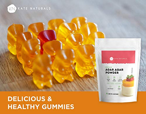 Agar Agar Powder for Vegans, Baking, and Petri Dishes (4oz) - Kate Naturals. Substitute Unflavored Gelatin Powder & Thickener for Vegan Jello & Gelatin Sheets. Keto-Friendly, Non-GMO & Gluten Free