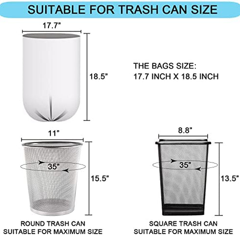 2 Gallon Small Plastic Trash Bags, 7.5 Liters Clear Wastebasket Liners Garbage Bags for Home, Office, Bathroom, 100 Counts