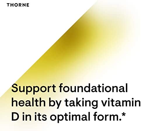 Thorne Vitamin D-5000 - Vitamin D3 Supplement - 5,000 IU - Support Healthy Bones, Teeth, Muscles, Cardiovascular, and Immune Function - NSF Certified for Sport - Dairy-Free, Soy-Free - 60 Capsules