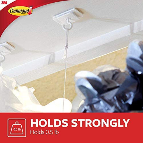 Command 17008-ES Ceiling 9 Hooks, 12 Foam Strips per, White