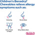 Benadryl Children's Allergy Chewables with Diphenhydramine HCl, Antihistamine Chewable Tablets in Grape Flavor, Three Pack, 3 x 20 ct Each, 60 ct