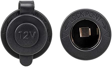 Female 12 Volt Cigarette Lighter Socket Car Automotive Marine ATV Truck RV Boats Lighter Socket Power Outlet Socket Receptacle, DAMAVO YM1084 12V/24V DC Flush Mount with Waterproof Plug (1 PC)