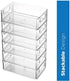 Set of 6 Refrigerator Organizer Clear Plastic Pantry Different Sizes Fridge Storage Bins with Cutout Handles Large BPA- Free Freezer Shelves Container For Kitchen Bathroom Drawers Cabinets