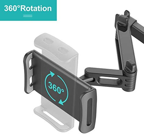 Klsniur Car Headrest Mount, Tablet Headrest Holder, Car Backseat Seat Mount Holder Universal 360° Rotating Adjustable for 6"-10.5" Tablet iPad iPad Air iPad Mini,Samsung Galaxy