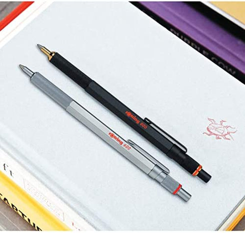 Rotring 600 Ballpoint Pen, Medium Point, Black Ink, Silver Barrel, Refillable, 1 Count (Pack of 1)