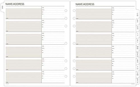 Day Runner Telephone and Address Pages, Refill, Loose-Leaf, Undated, for Planner, 8-1/2" x 11", Size 5, 30 Sheets/Pack (018-230)