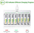 EBL 8 Bay AA AAA Battery Charger - Individual Battery Charger with 5V 2A Fast Charging Function for Ni-MH Ni-CD AA AAA Rechargeable Batteries