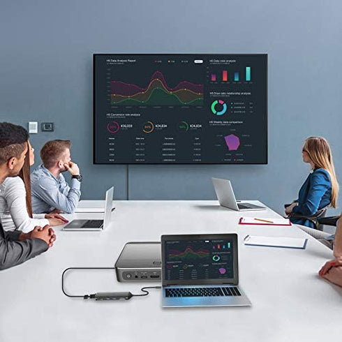 USB C Dock Laptop Docking Station Dual Monitor Triple Display with 4K HDMI, 2 USB 3.0 Ports, SD/TF Slots and PD 100W Charging Port, 7 in 1 Hub for HP/Dell/XPS/Lenovo/MacBook Pro Full-Featured Laptops