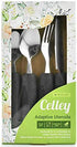 Celley Adaptive Utensils for Elderly, Arthritis, Parkinsons and Handicapped, Non-Weighted, 4 Pcs Set