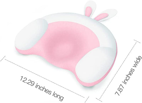 Baby Pillow,Infant Head Shaping Pillow Prevent Flat Head Syndrome,Ultra Soft Baby Head Pillow,4D Memory Foam for Head and Neck Support Pillow (Pink)