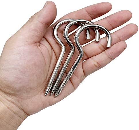 Axe Sickle 4 Inch Heavy Duty Large Screw Hook Ceiling Hook Cup Hook Silver 10 Pcs