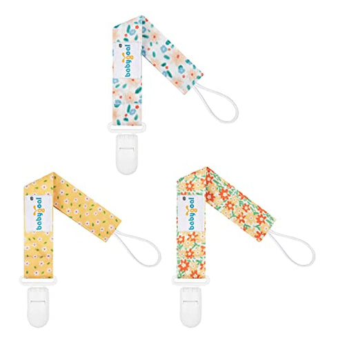 Babygoal Floral Pacifier Clips, 6 Pack Binky Paci Holder and Leash for Boys and Girls Fits for Most Pacifier, Binkie Styles & Baby Teethers & Toys and Gift 6PS31