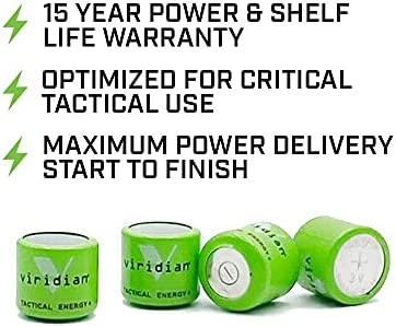 Viridian CR 1/3N Tactical Energy Plus Lithium Batteries, 3 Volt (Retail Pack of 4)